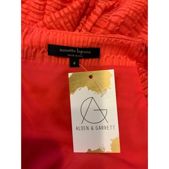 Nanette Lepore Red Textured Shift w/ 3/4 Sleeves, Size 8 - Picture 9 of 9